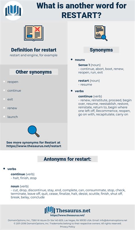 restart thesaurus|another word for starting something.